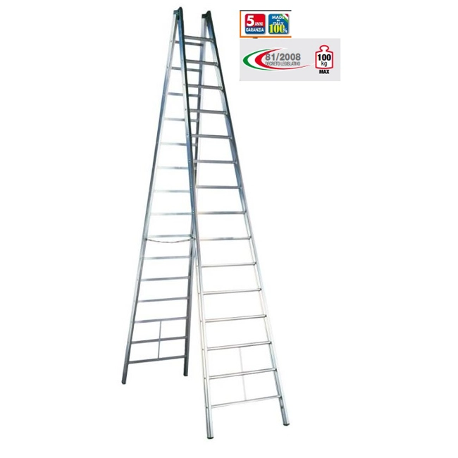 Vendita online Scala doppia salita 13 gradini modello Master Pro